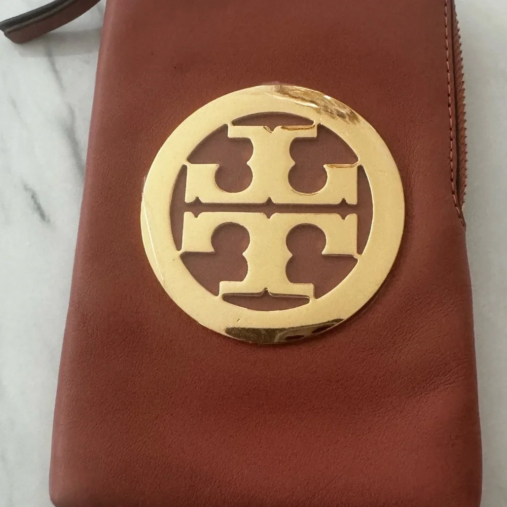 Tory Burch New Light  Brown and Gold Charlie Mini Phone Crossbody